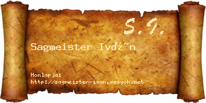Sagmeister Iván névjegykártya